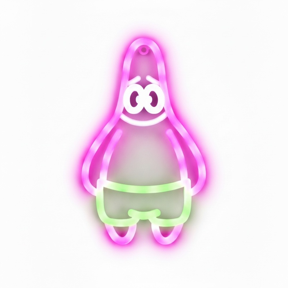 SpongeBob Patrick Neon LED Wall Light Kids Room Night Light Battery New in Box